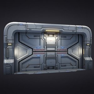 Sci-Fi Door Kit Vol 01-Type E-PBR 3D model