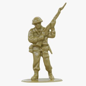 Beige Plastic Army Man Soldier Toy 01