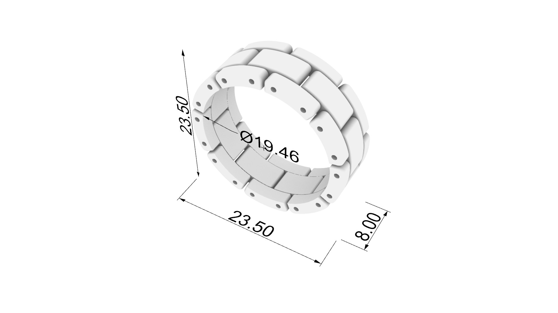 3D Bold Modular Link Band JDBCo Model - TurboSquid 2345790