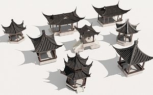 3D Chinese Pavilion Chinese Gazebo Chinese Ancient Architecture