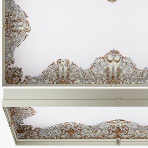 3D model Classic Ornamental Ceiling Panel 3D Model