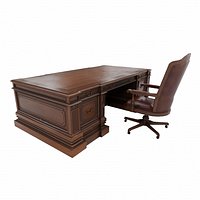 Antique Office Desk with Chesterfield Chair