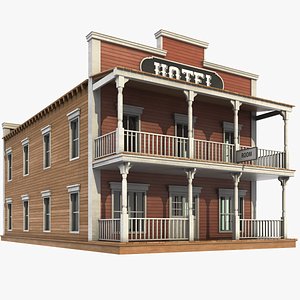 3D Detailed Hotel Western Building