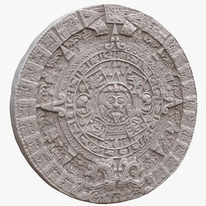 3D Aztec Sun Stone Marble model