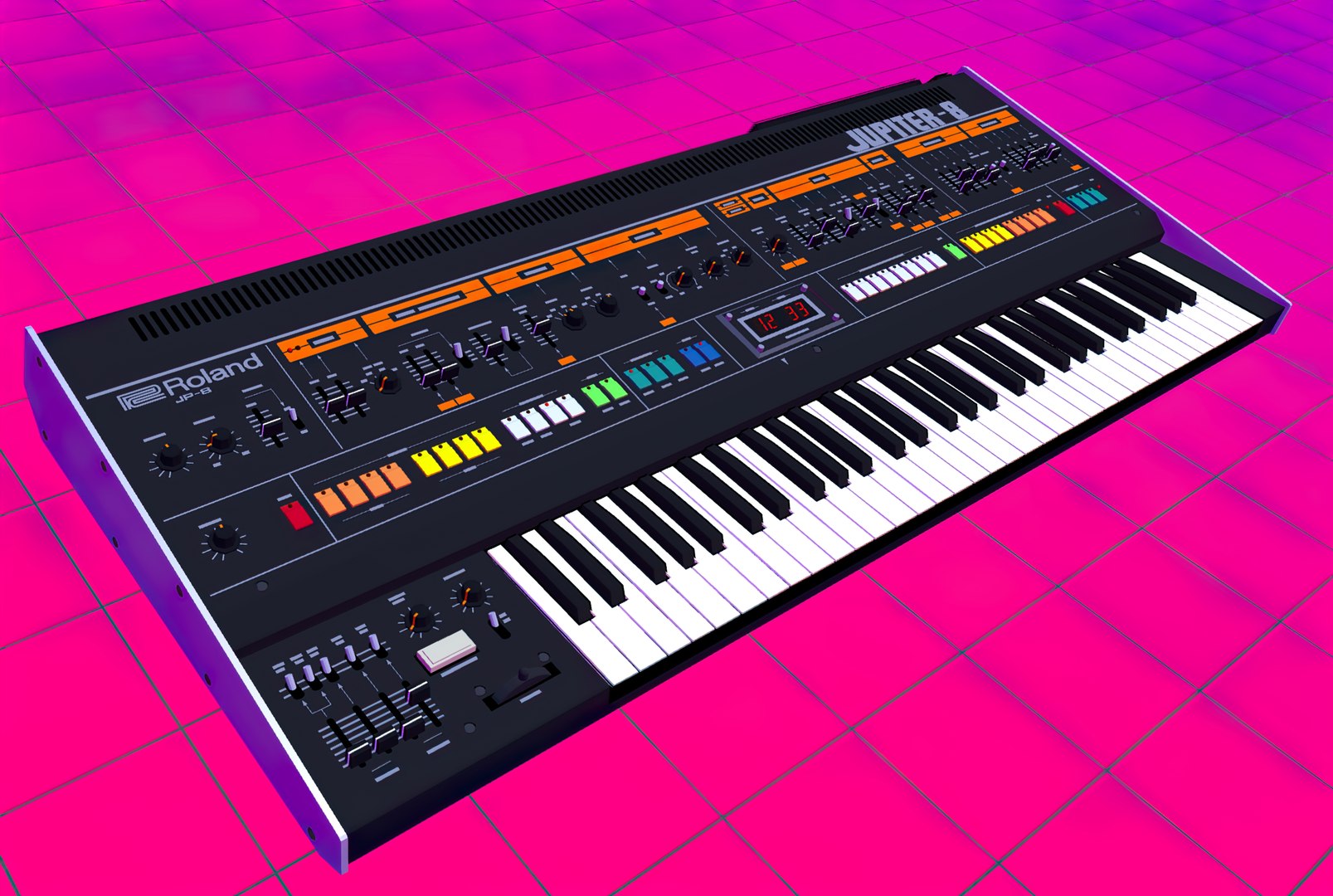 Roland Jupiter 8 Synthesizer 3D Model TurboSquid 1773990
