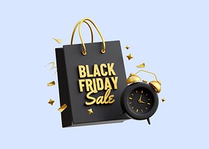 Black Friday Bag 3D Illustration 3D