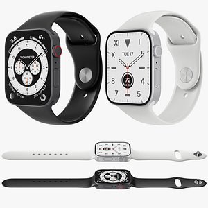 3D model Apple Watch Series 7 white and black