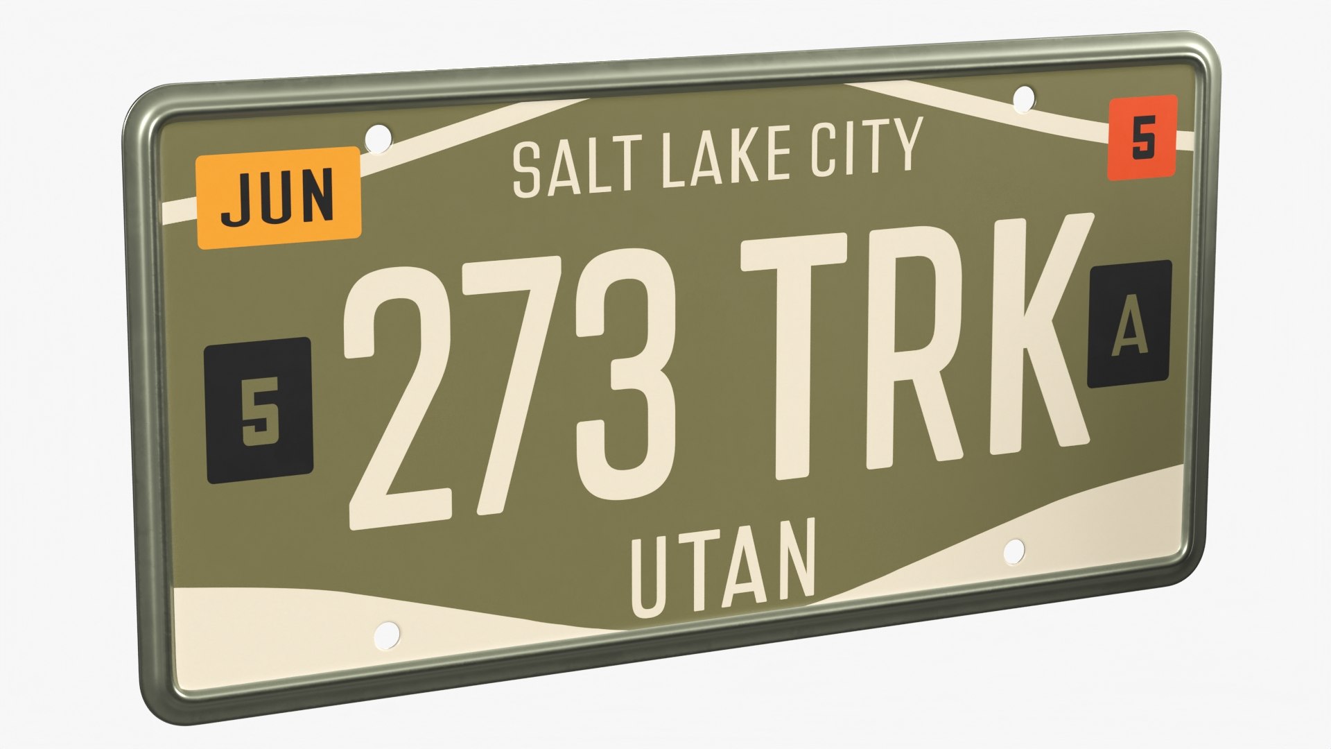 Utan Truck License Plate Salt Lake City 3D model preview