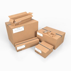 Industrial Cardboard Containers - Rigged and Customizable