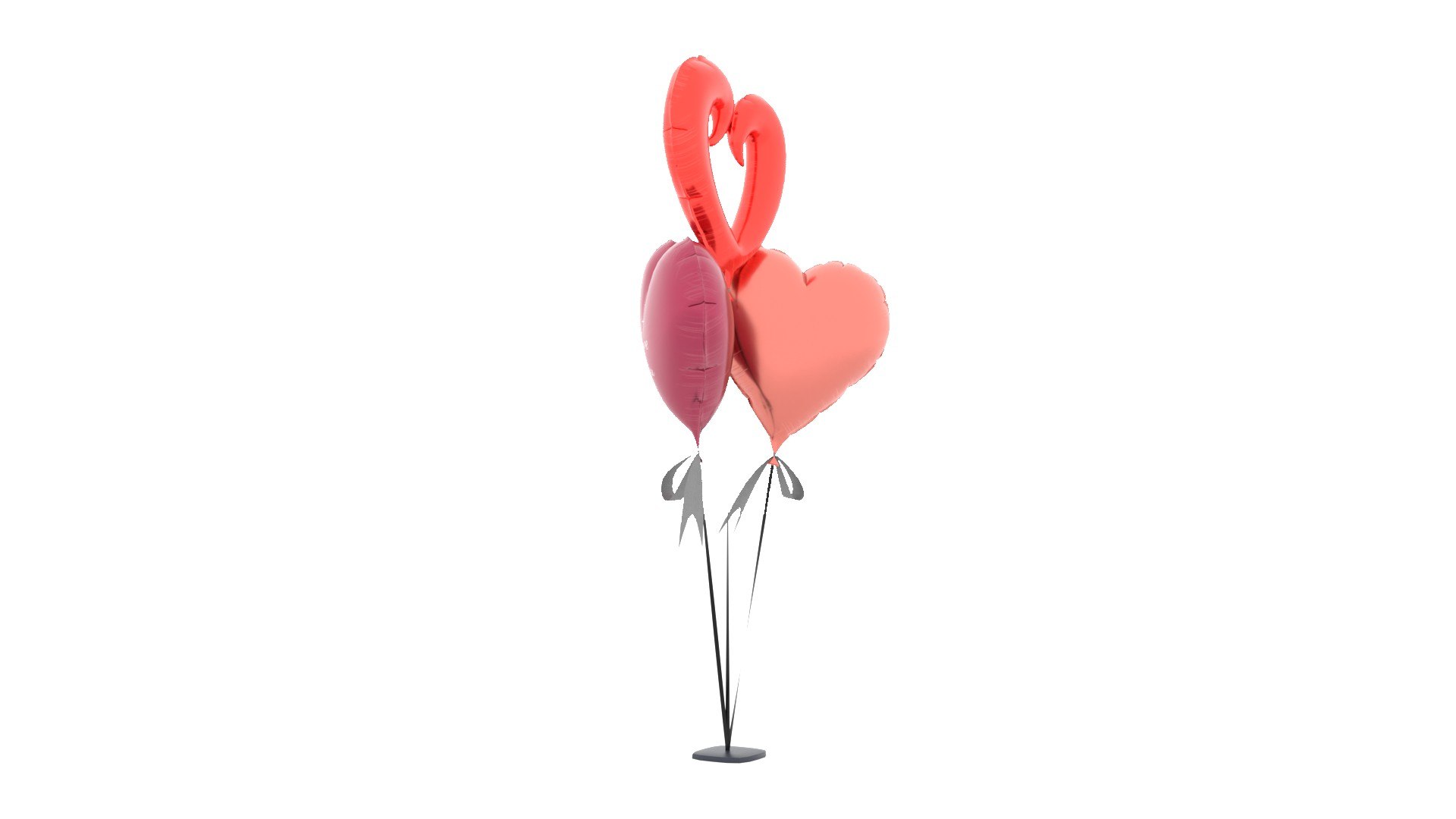 Heart Shape Valentines Day Balloons Low-poly PBR Low-poly 3D Model 3D ...