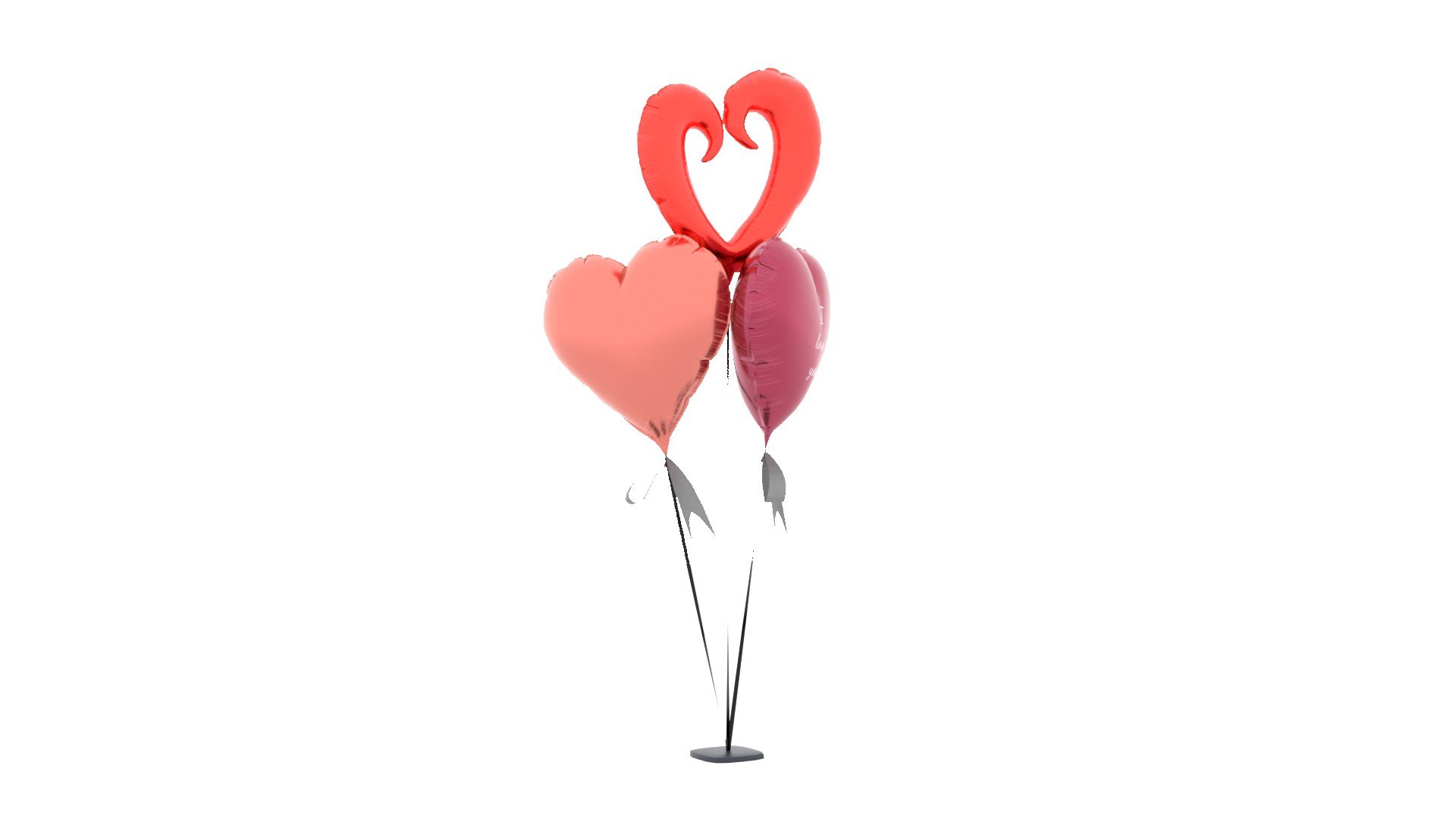 Heart Shape Valentines Day Balloons Low-poly PBR Low-poly 3D Model 3D ...