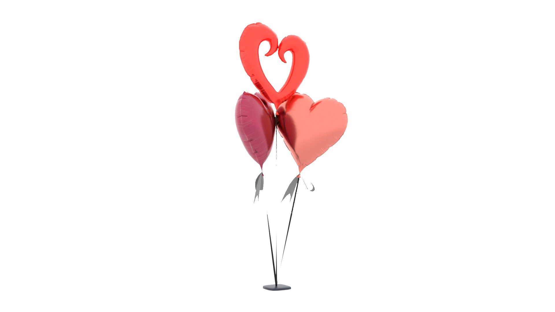 Heart Shape Valentines Day Balloons Low-poly PBR Low-poly 3D Model 3D ...