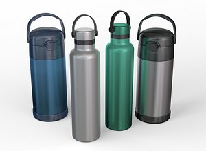 Thermos Bottles Set 3D model