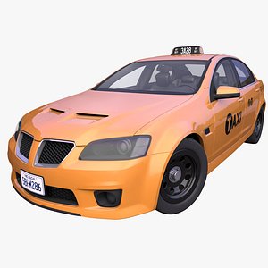 3D generic american taxi interior car