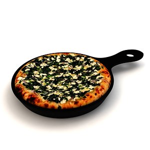 3D model Spinach Feta Cheese Pizza