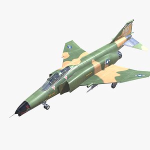 F-4 Phantom II Jet Fighter Aircraft Low-poly 3D model