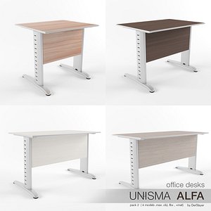 office desks unisma alfa 3d max