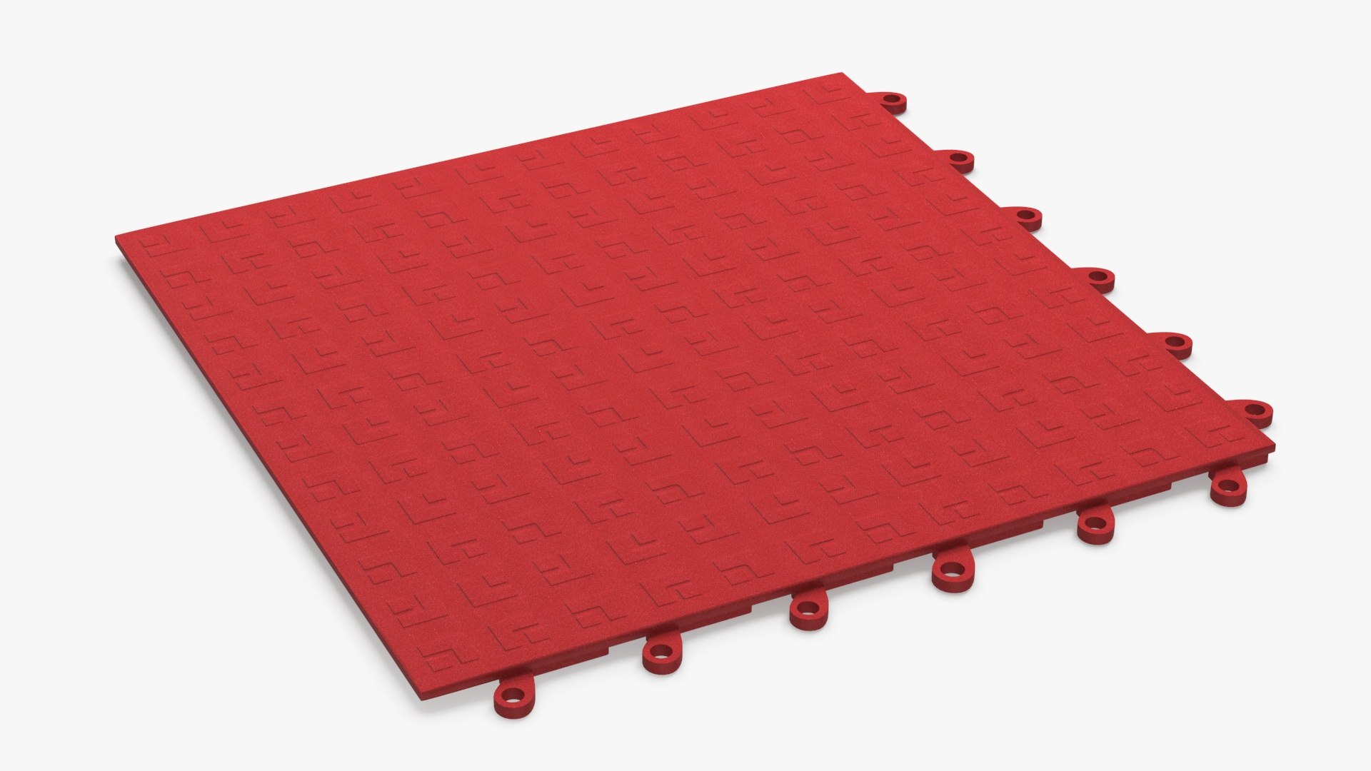 Interlocking Floor Mat Red 3D model preview