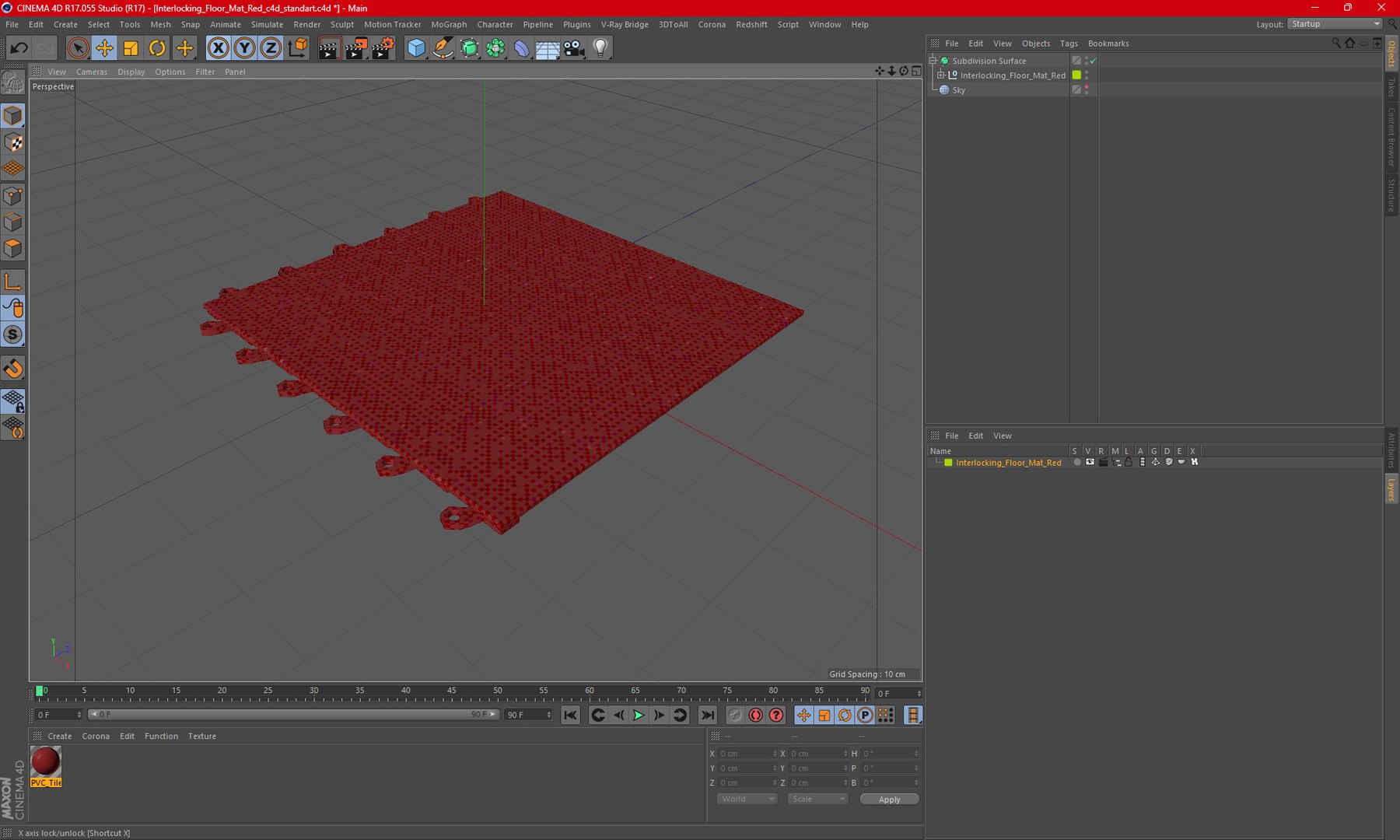 3D Interlocking Floor Mat Red - TurboSquid 2234700