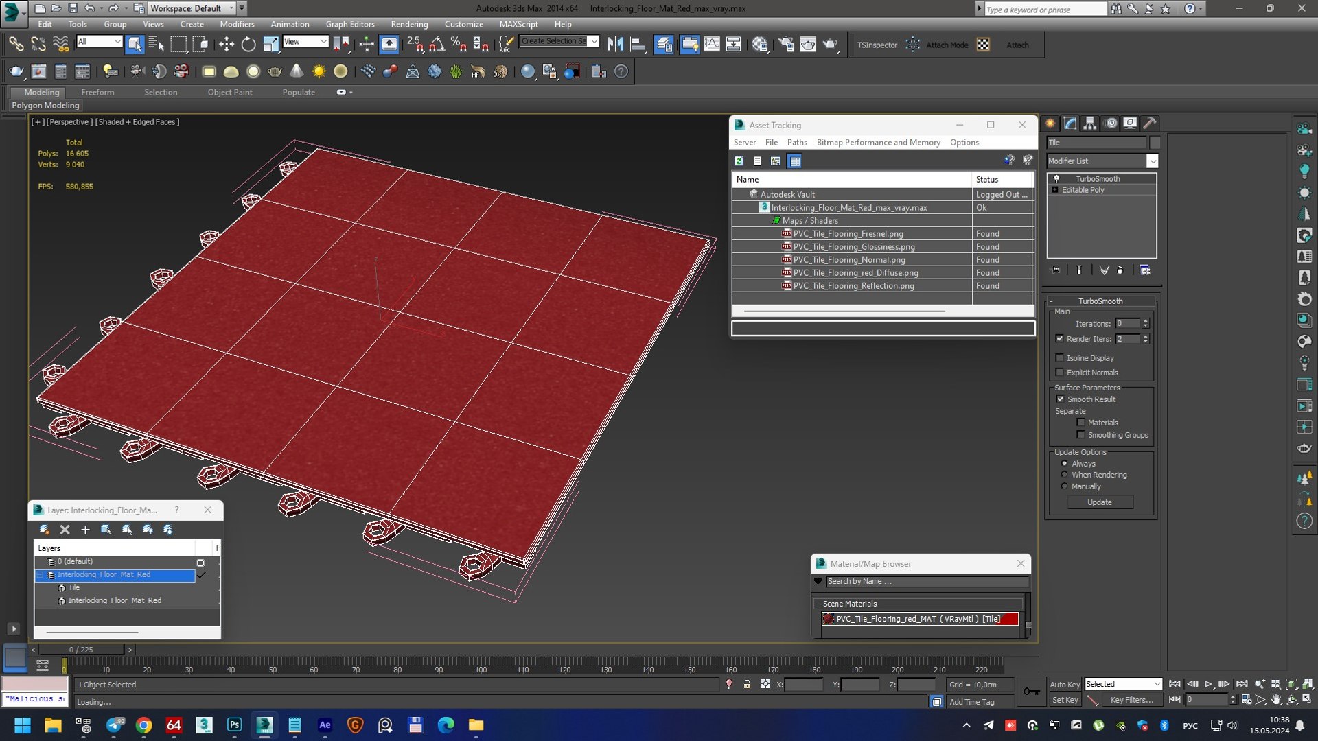 3D Interlocking Floor Mat Red - TurboSquid 2234700
