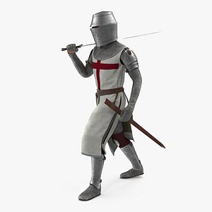 knight templar walking pose 3D model
