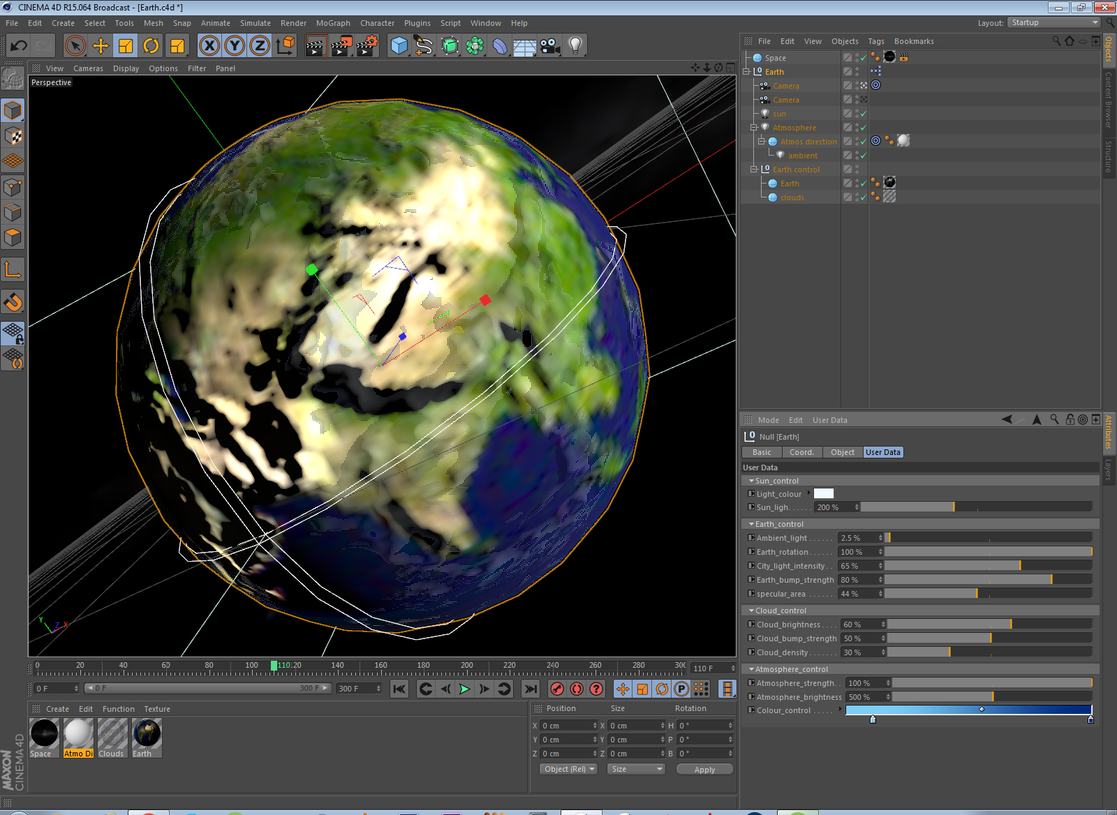 earth sun c4d