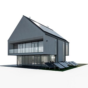 Modern house 26 at night