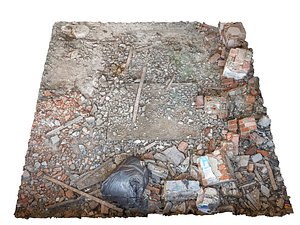 3D abandoned factory floor model