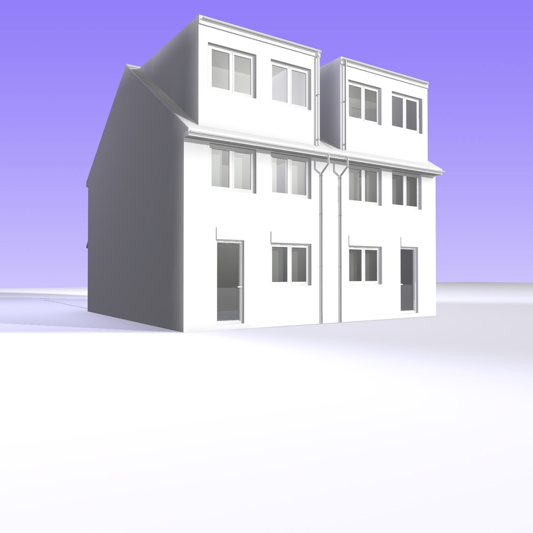 3d British 2 Storey Semi Detached Model