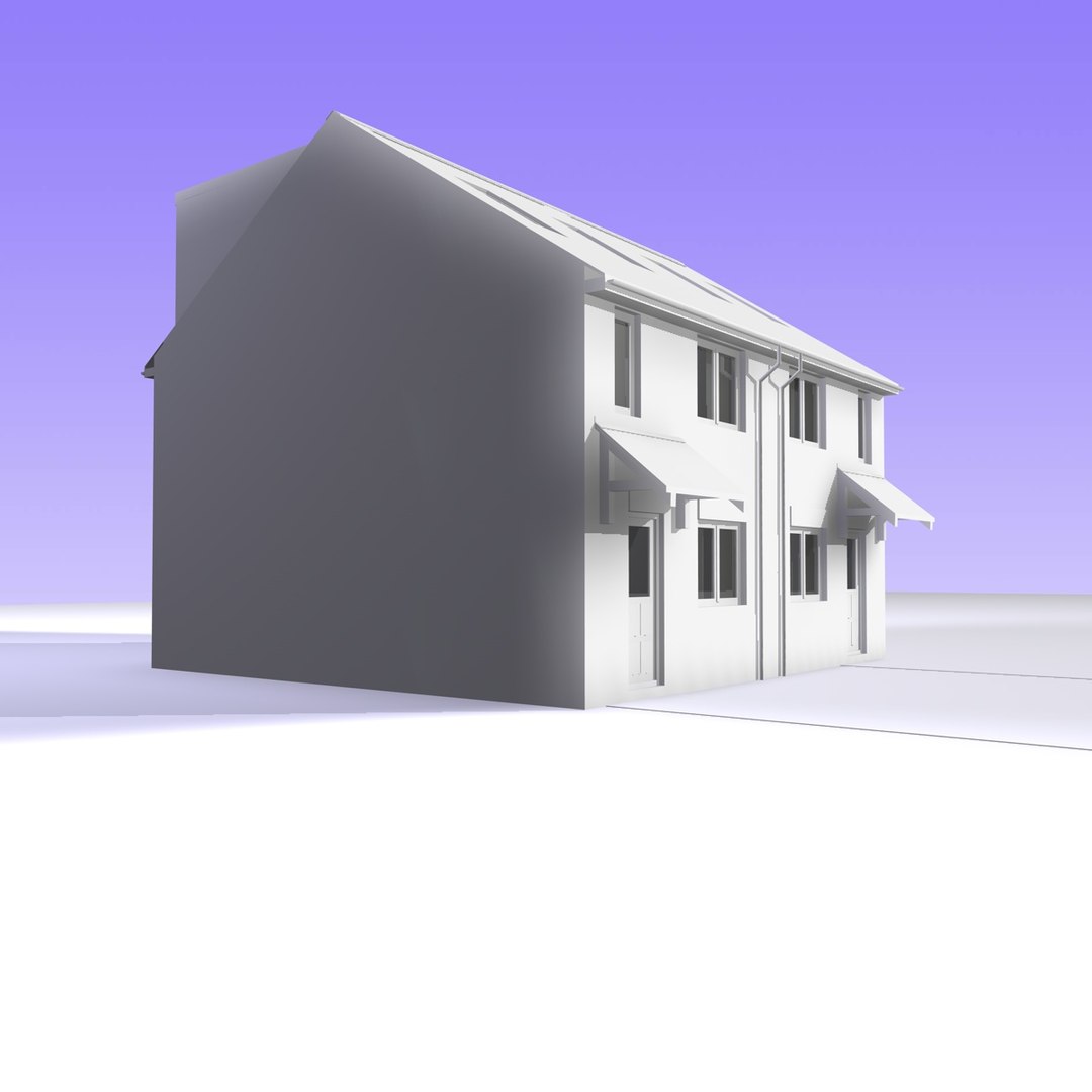 3d British 2 Storey Semi Detached Model