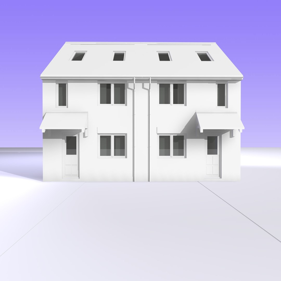 3d British 2 Storey Semi Detached Model