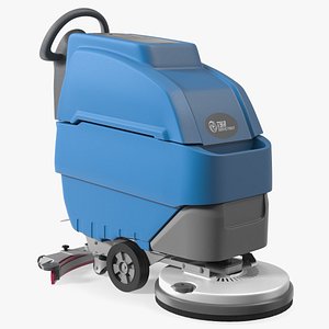 3D Automatic Floor Cleaning Machine Blue model