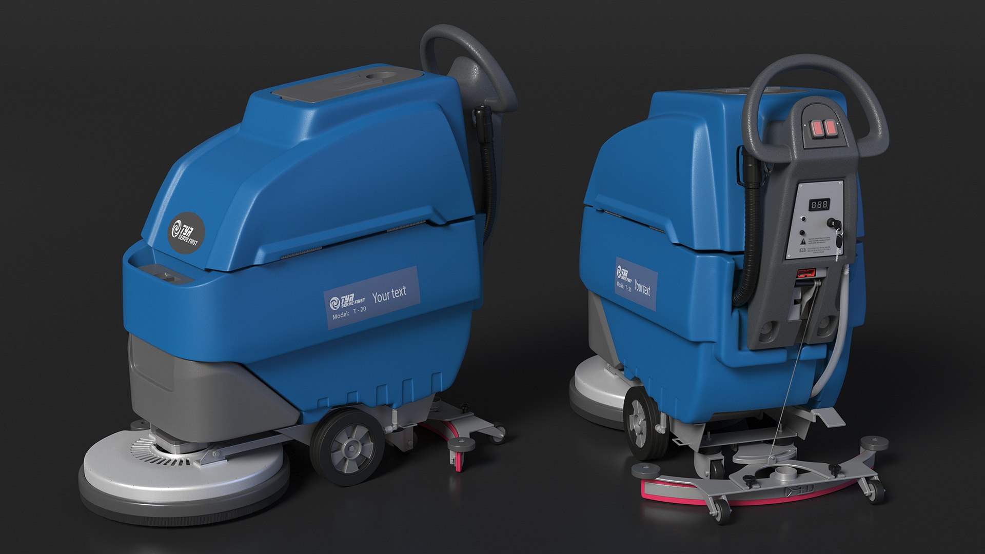 3D Automatic Floor Cleaning Machine Blue Model TurboSquid 2223896