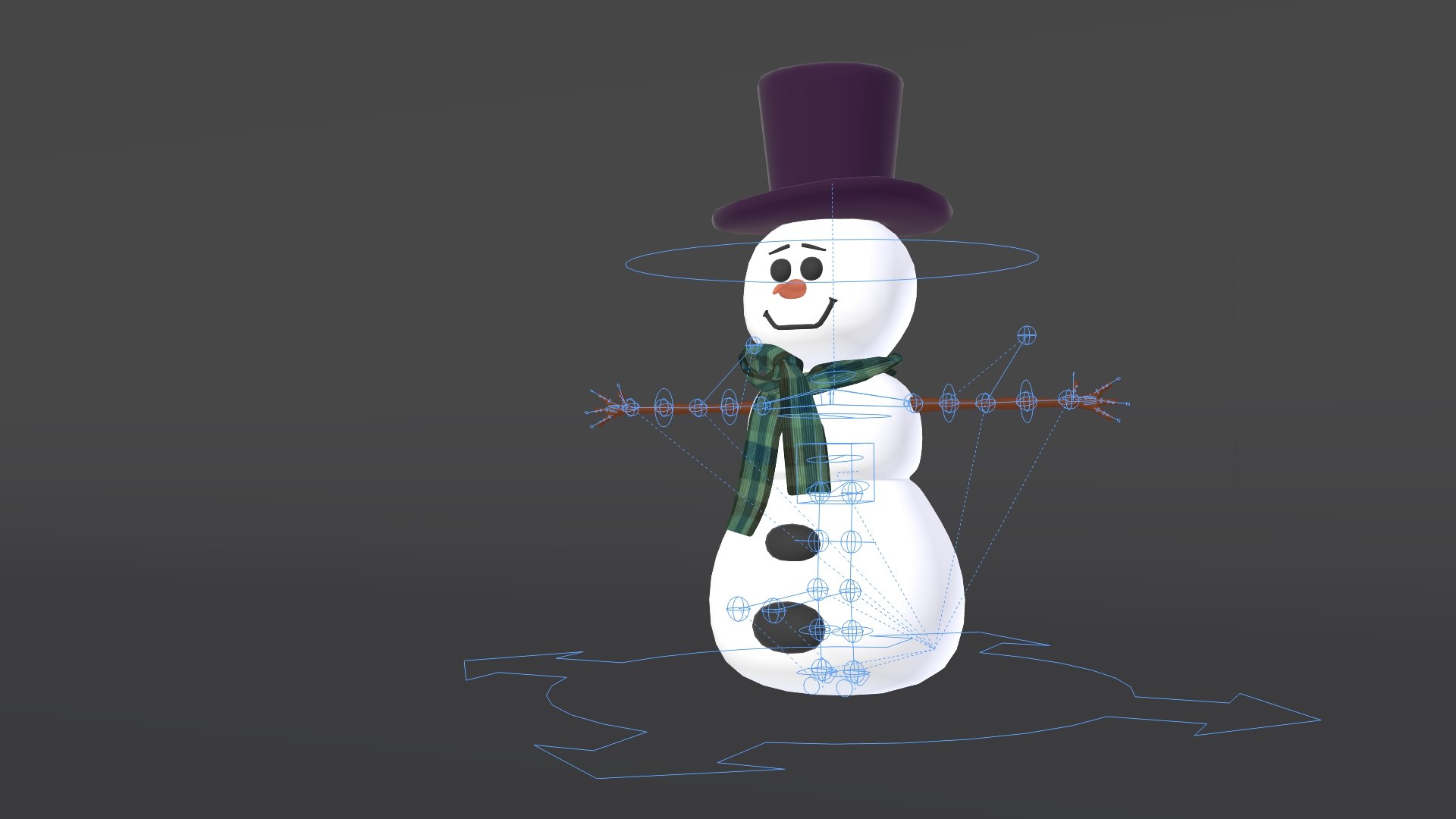 3d Model Snowman Rigged