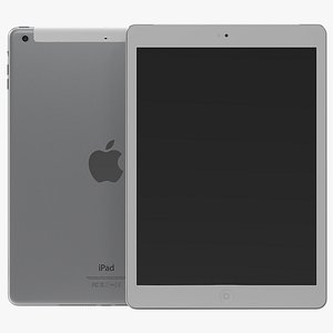 ipad air cellular silver 3d model