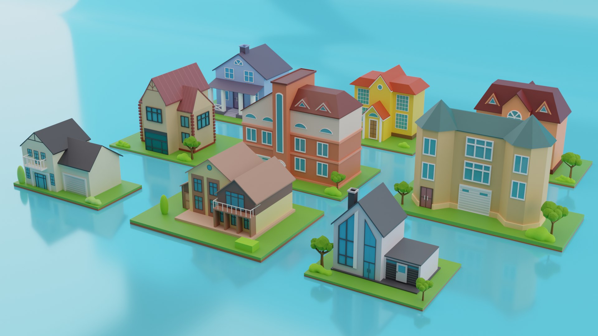 3D Low Poly Houses Model - TurboSquid 1973175