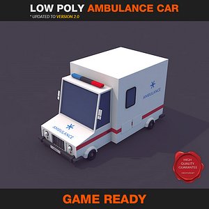 Low Poly Ambulance Car