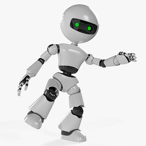 Modern Robot Rigged For Blender Animated Set
