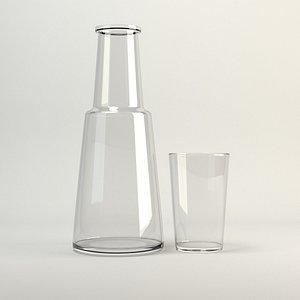 drinking glass carafe tumbler 3d model