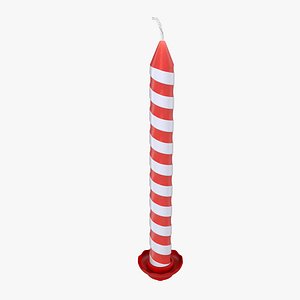 3d birthday candle red model