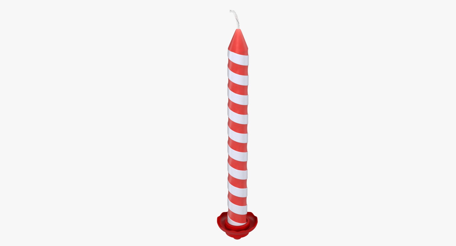 Birthday Candle Red 3D model preview
