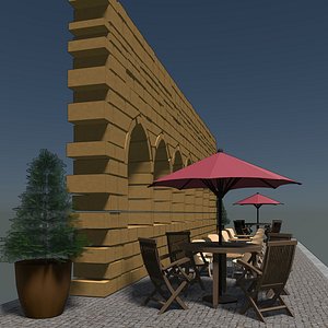 3D Outdoor cafe 2310 model