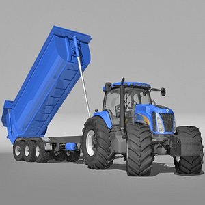 tractor trailer 3d lwo