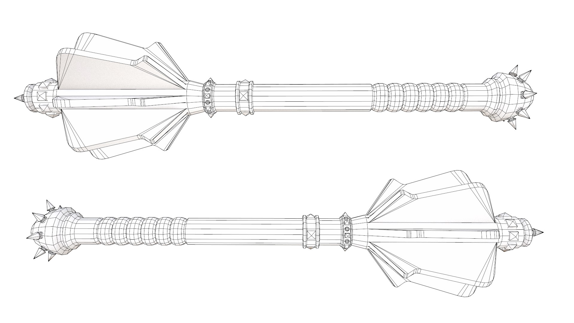 gameready flanged mace 3D model https://p.turbosquid.com/ts-thumb/W4/sDOzXa/RmfDzHrL/screenshot0034/png/1508858034/1920x1080/fit_q87/22ccbd5aaaa42501c641b9b049d32be0d091ff8e/screenshot0034.jpg