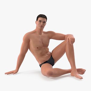 Fitness Man Sitting Pose