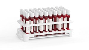 test tubes blood 3D model