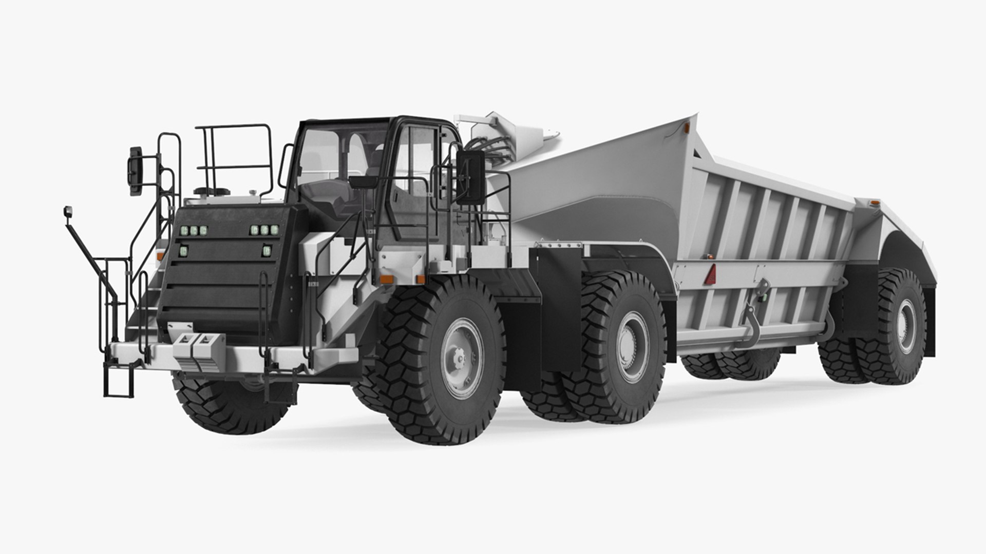Heavy Duty Dump Trailer Clean Rigged for Maya 3D model preview