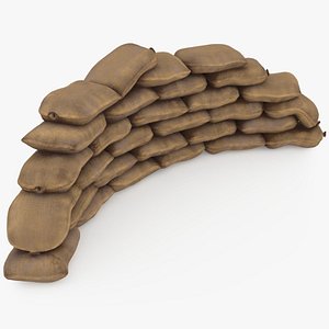 Sand Bag Wall 02 3D model