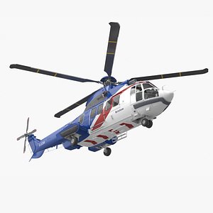 Airbus H225 Passenger Helicopter Simplified 3D model