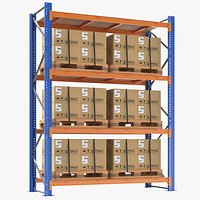 Detailed Full Warehouse Rack
